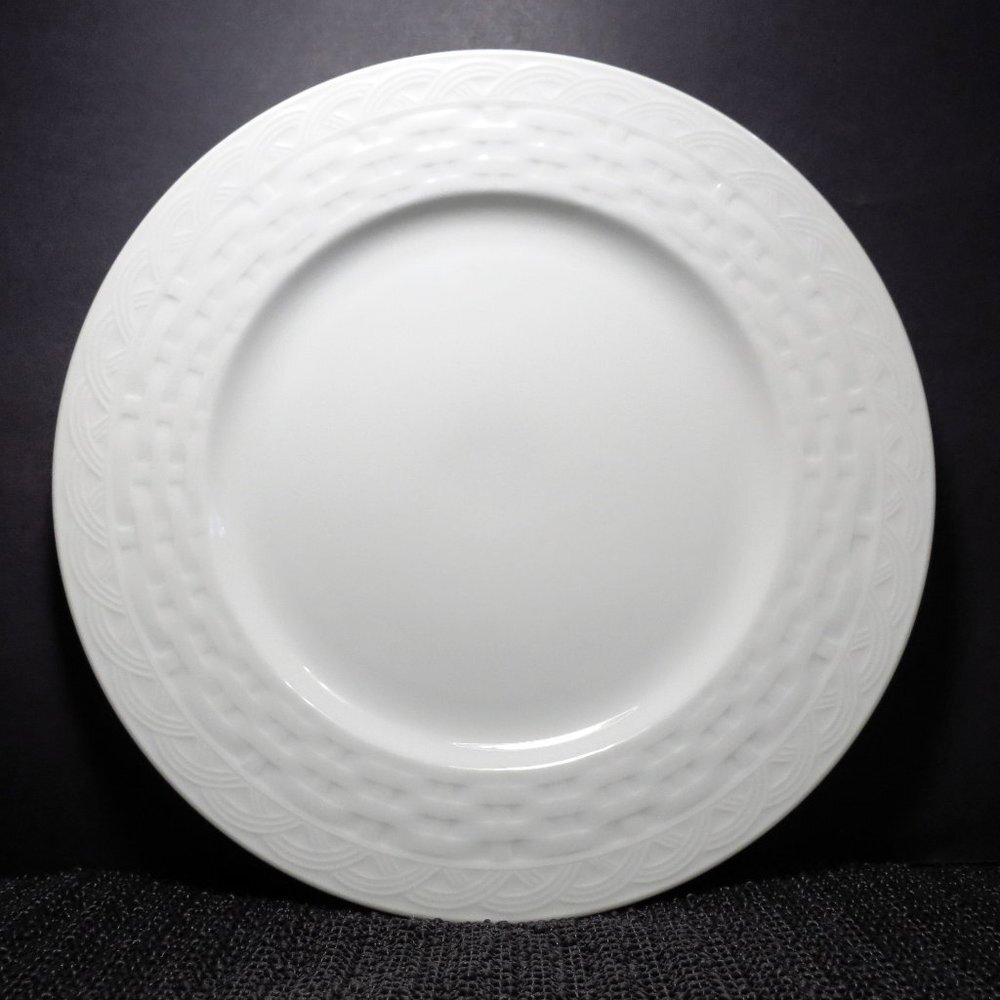 Studio Nova French Basket White Round Charger Chop Serving Plate 12" M2075 Japan
